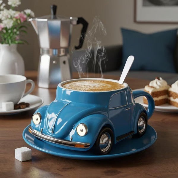 BLUEMUG | Sinine kruus auto motiiviga